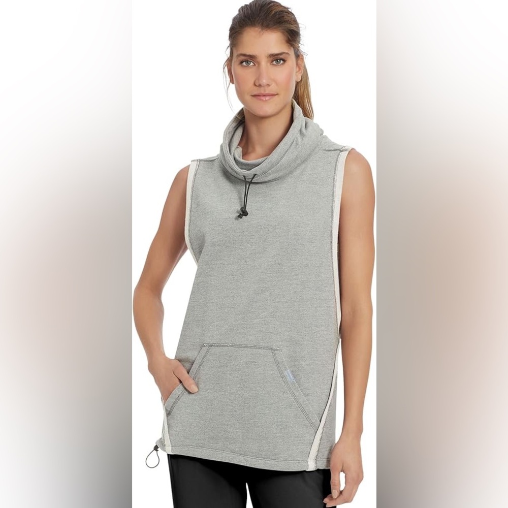 Champion Authentic Heather Gray Roll Neck Vest Sweatshirt Size XL